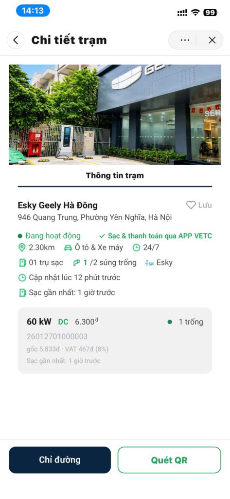 Tìm kiếm trạm sạc cho xe Zeekr